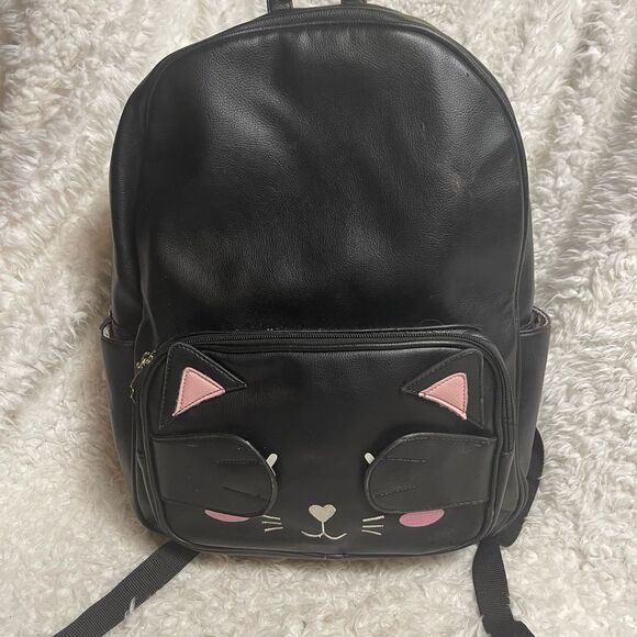 Betsey Johnson synthetic Black Cat Face pick a boo Medium Backpack. main image 6